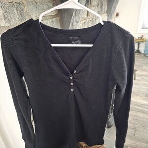 Columbia Black Textured Fabric Long Sleeve Shirt